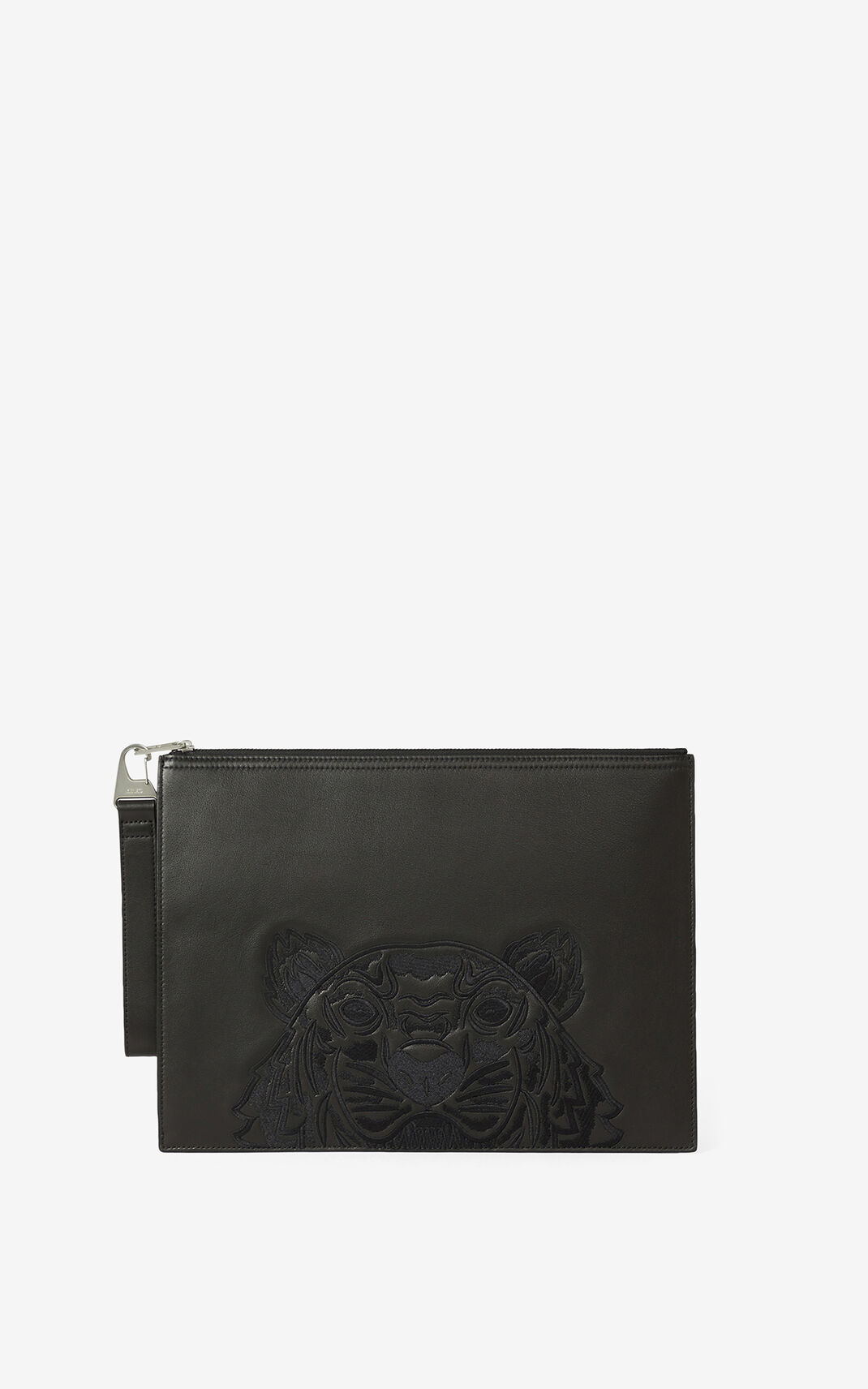 Kenzo Kampus Tiger large grained Kožne Clutch Torbe Muške - Crne - Hrvatska CXGTUI375